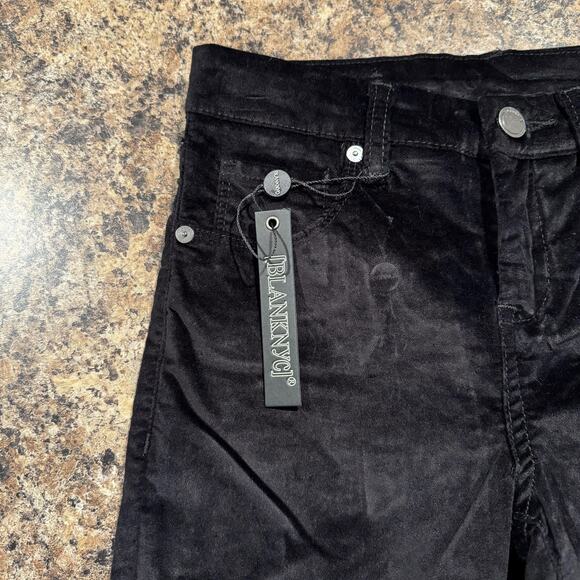 NWT BlankNYC Pants Skinny Velour Y2K Streetwear Academia Grunge Urban Black 24 - Picture 4 of 5